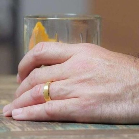 THE CEO YELLOW GOLD PLATED TUNGSTEN WEDDING BAND